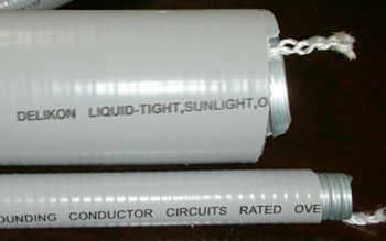Gray liquid tight steel conduit