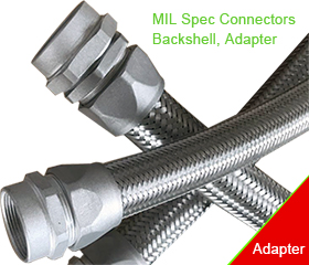 Delikon MIL Spec Connectors Backshell and Adapter for EMI RFI Shielding Heavy Series Over Braided Flexible Conduit