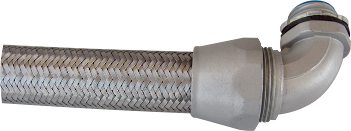 90 Degrees Heavy Series Conduit Fittings For Over Braided Flexible Conduit